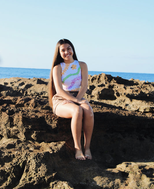 Leilani Crop top tank (white)